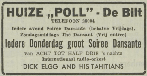 Dick Elgg and his Tahitians at Huize Poll club in De Bilt (October 17 1951) Dick Elgg and his Tahitians at Huize Poll club in De Bilt (October 17 1951)